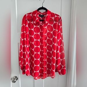 Red & White Dot Blouse